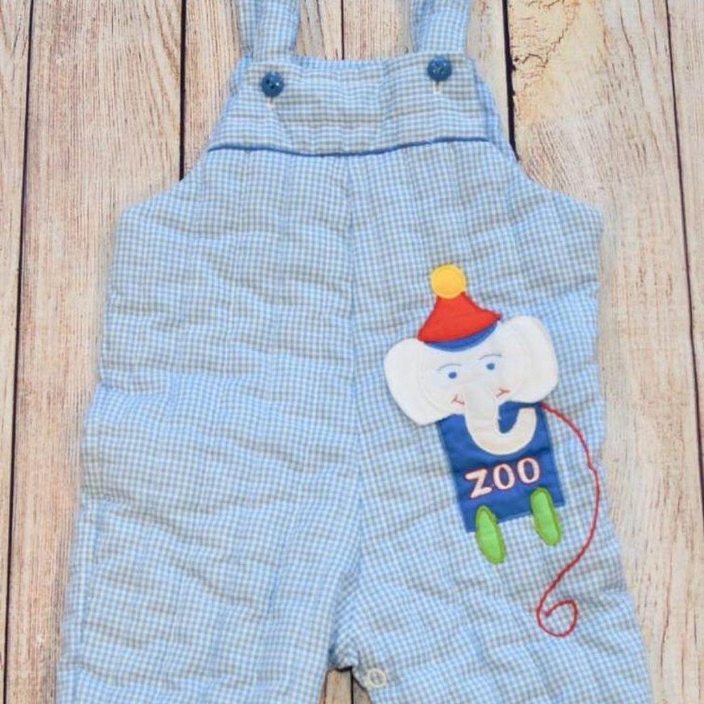 Vintage Baby Boy Quilted Overalls Size 3-6 Months